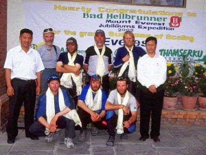 After the successful climb: The team with Mr. Sonam Sherpa and Mr. Anjan Rai